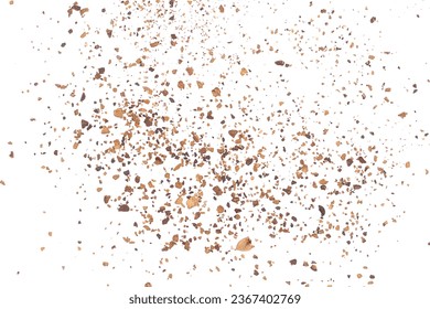 Allspice, pimento spice, Jamaican pepper, shavings isolated on white, top view
