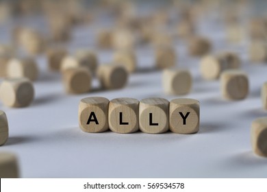ally - cube with letters, sign with wooden cubes - Shutterstock ID 569534578