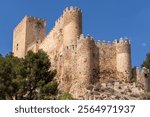 Almansa Castle, National Historical-Artistic Monument, 14th century on Almohad remains, Almansa, Albacete province, Castilla-La Mancha, Spain