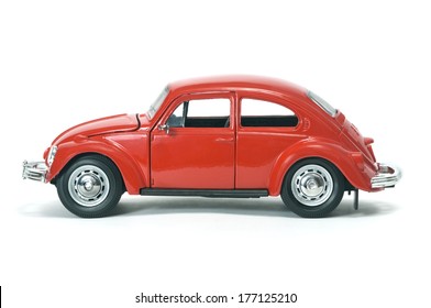 Almaty, Kazakhstan - February 15, 2014: Collectible Toy Model Car Volkswagen Beetle.