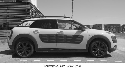 Almere, The Netherlands - May 25, 2017: Citroën C4 Cactus Parked In A Public Parking Lot In The City Of Almere. 