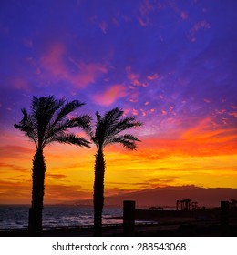 Almeria Cabo De Gata Sunset In Retamar Beach At Spain