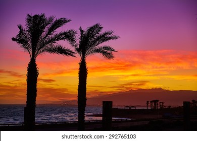 Almeria Cabo De Gata Sunset In Retamar Beach At Spain