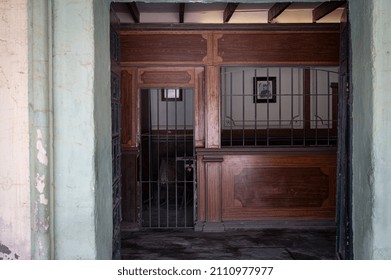 Almeria, Spain; August 8, 2021: 
 Interior Of Old Bank Of The Old West, It's Abandoned