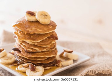 Almond Banana Pancake With Honey