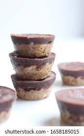 Almond Butter Cups On White Table