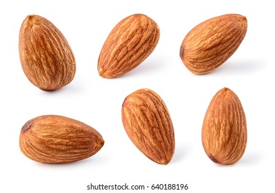 Almond isolated. Nuts on white background. Collection. Clipping path included. Full depth of field. - Shutterstock ID 640188196