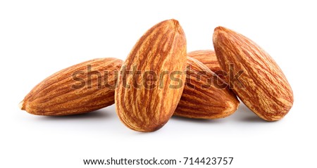 Almond. Almond nut isolated. Almond slice. Full depth of field.