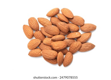 Almond nut seeds isolated on white background