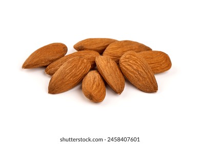 Almond. Almond nuts, close-up, isolated on a white background