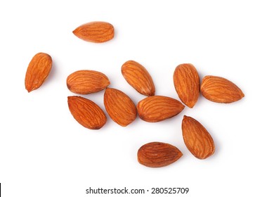 Almond Nuts Isolated On White Background