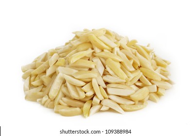 almond nuts slivered on white background - Shutterstock ID 109388984