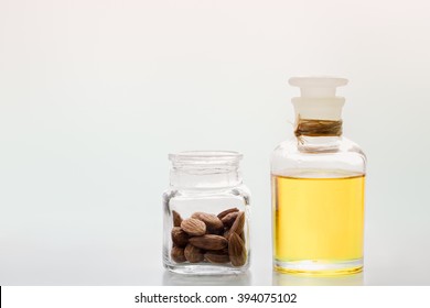 Almond oil in bottle