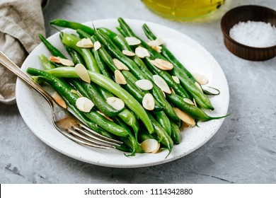 Almondine. Green Beans With Almonds. Side Dish