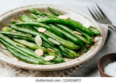 Almondine. Green Beans With Almonds. Side Dish