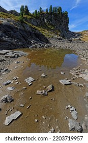 Almost Dry Lake In Belledonne Moutain Range