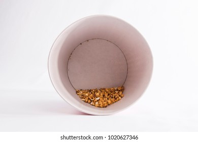 Almost Empty Bucket Of Popcorn Top View