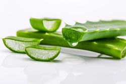 Aloe Sliced, Isolated On A White Background