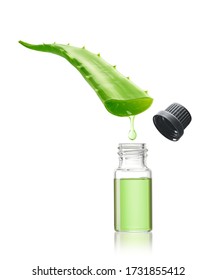 Aloe Vera Essence Gel Isolated On White Background