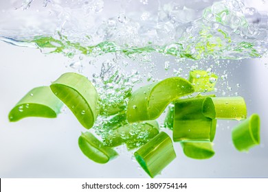 Aloe Vera Falls In The Water.