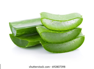 Aloe Vera Fresh Leaf Isolated On White