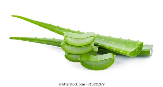 Aloe Vera Fresh Leaf Isolated On White