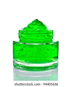 Aloe vera gel glass jar isolated on white background. - Shutterstock ID 94405636