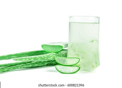 The Aloe Vera Juice Healthy drink on white background