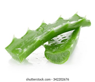 Aloe Vera Leaves Isolated On White