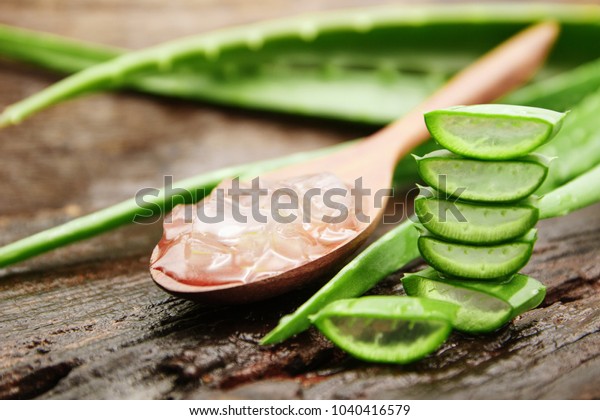 Aloe Vera Plant Gel Spoon On Stock Photo Edit Now 1040416579