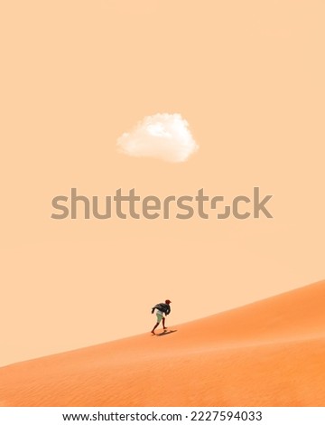 Alone walking in the desert
