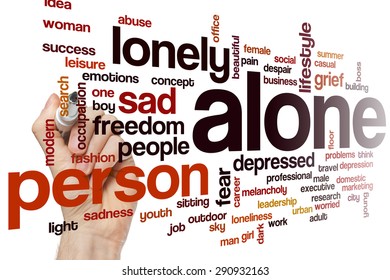 Alone word cloud concept