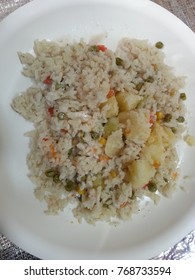 Aloo Biryani Served In Plate