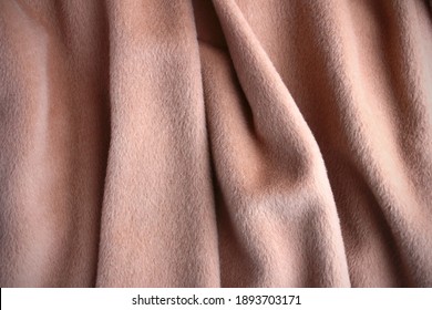 Alpaca Wool Coat Texture. Soft Dusty Rose Fabric.