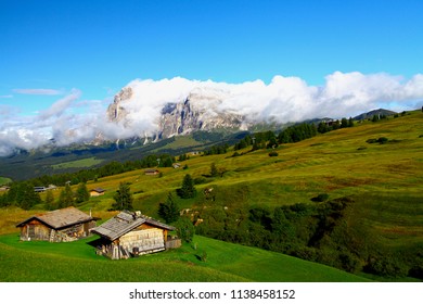 Alpe di siusi (the plateau of Province Dolomites in Italy) in autumn