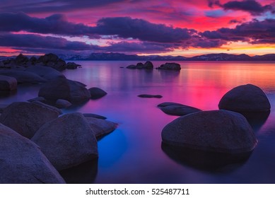 Alpenglow At Lake Tahoe