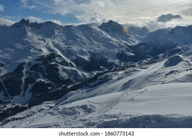 Alpes Snow Beautiful Landscape In Saint Martin De Belleville