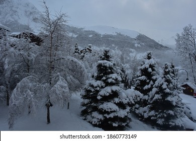 Alpes Snow Beautiful Landscape In Saint Martin De Belleville