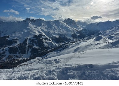 Alpes Snow Beautiful Landscape In Saint Martin De Belleville