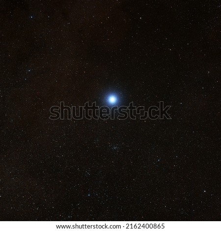 Alpha Centauri system imaged through Telescope Live's remote robotic telescopes, multiple star system in visible light on Milky  Way background