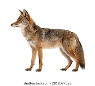 Alpha Fox Alpha Fox Dominant Standing Posture Isolated On White Background