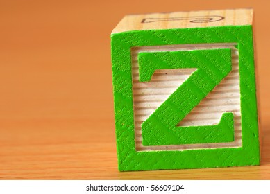 Alphabet Block With A Green Letter Z