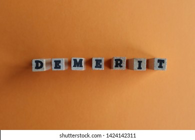  Alphabet blocks, wood texture, DEMERIT                               - Shutterstock ID 1424142311