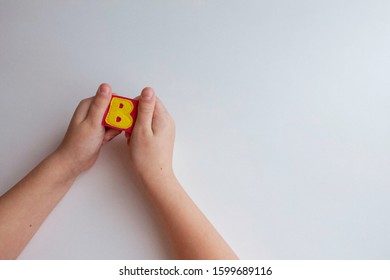 Alphabet Letter B Hands Child Hold Stock Photo 1599689116 | Shutterstock