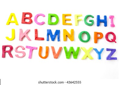 Alphabet Letters From Childrens Modelling Clay Or Play Doh