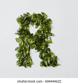 Alphabet letters from leaves