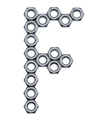 alphabet made of bolts - The letter p Technology Stock Photos