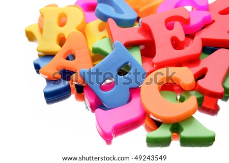 Alphabet letters on white background