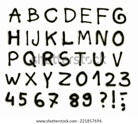 Alphabet letters. Spray paint abc
