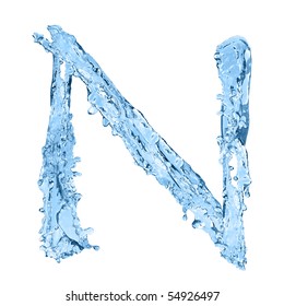 Alphabet Made Of Frozen Water - The Letter N